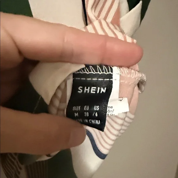 SHEIN Striped Blouse in Green, Pink, and Cream NWOT - Picture 2 of 6